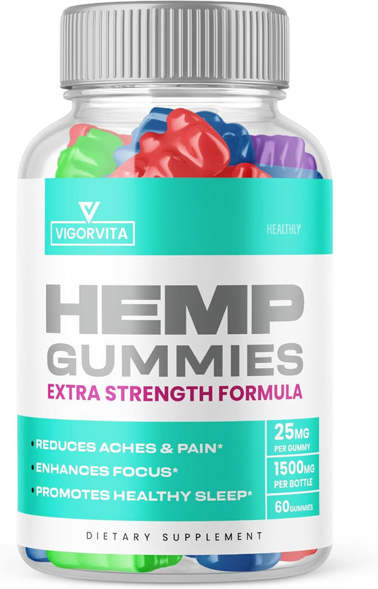 Vigorvita Gummies with metabolism booster Extract - Extra Strength Formula for Health - Big Size 60 Gummies - New 2023