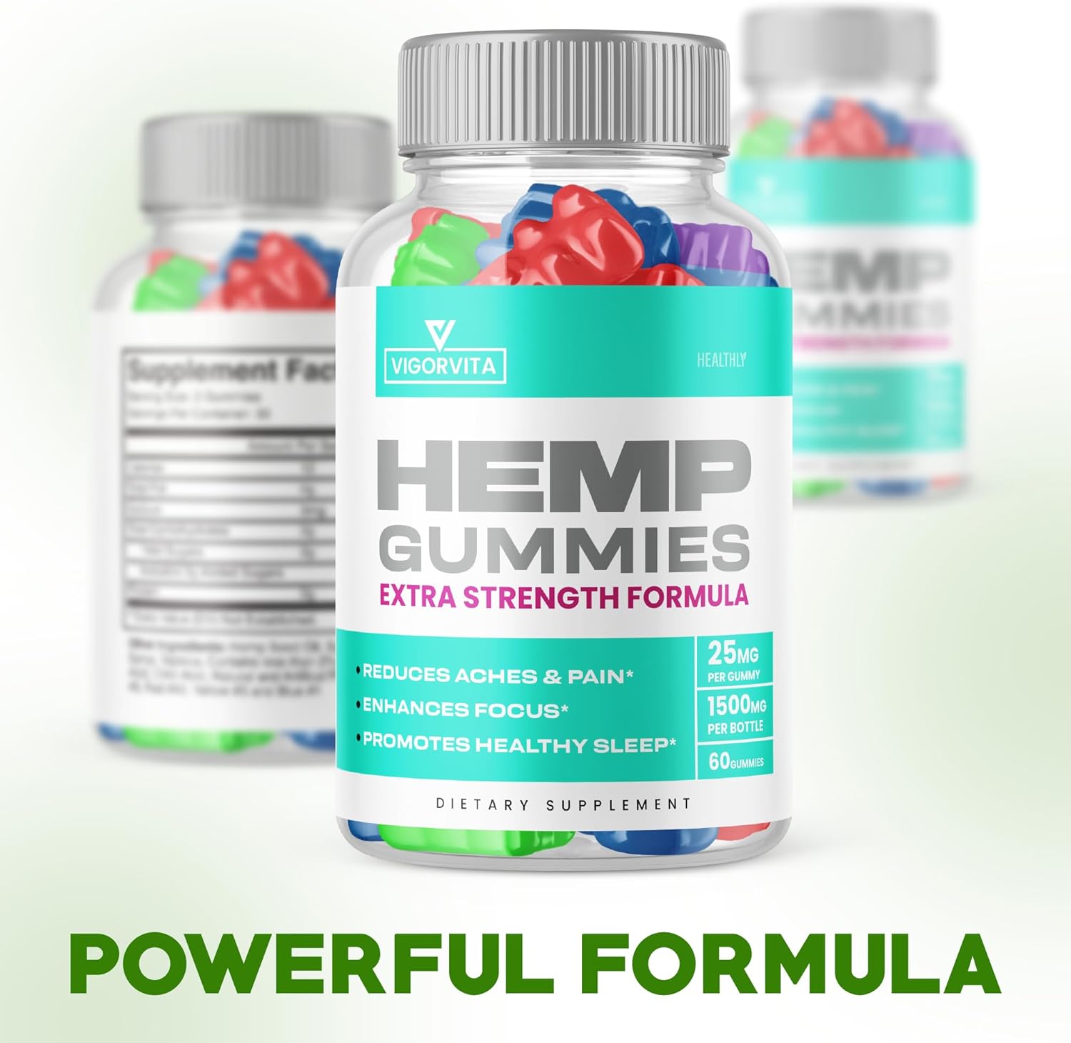 Vigorvita Gummies with metabolism booster Extract - Extra Strength Formula for Health - Big Size 60 Gummies - New 2023