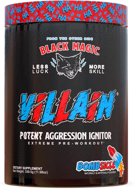 Villain High-Stim Pre-Workout with Beta-Alanine, L-Tyrosine, & Caffeine - Pump & Focus - 25 Servings - Bombsicle Flavor