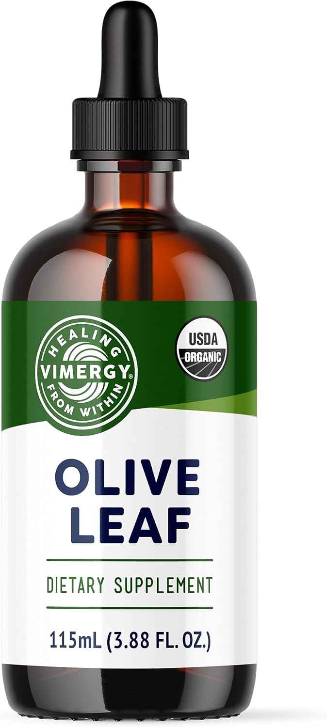 Vimergy Olive Leaf – Supports Immune Health* – Benefits Cardiovascular Function* – USDA Certified Organic, Vegan, Paleo-Friendly and Gluten-Free – 115 mL (57 Servings)
