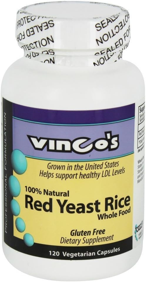 Vincos Vinco's Red Yeast Rice Supplement - 100% Natural - 120 Vegetarian Capsules