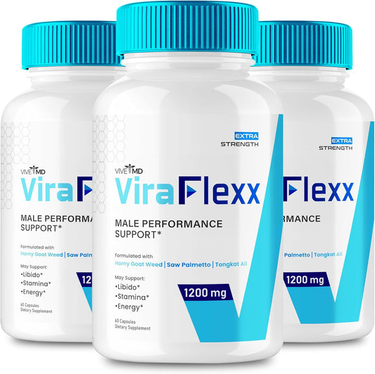 ViraFlexx Pro for Men - All Natural Male Enhancement Supplement for Maximum Performance and Overall Health - 3 Pack