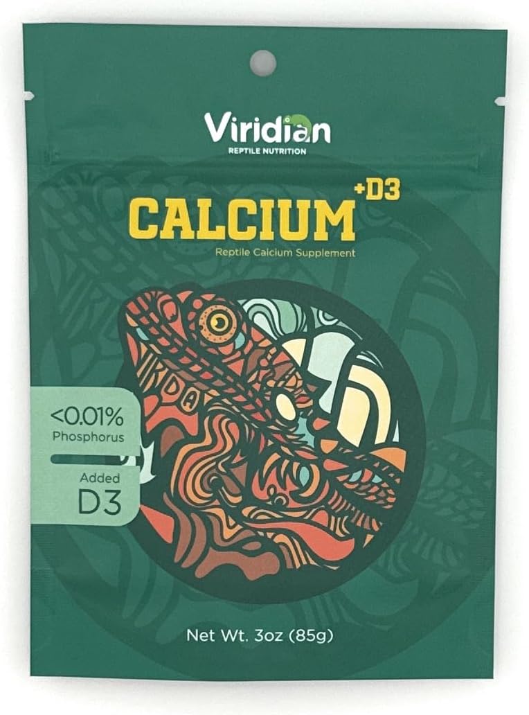 Viridian Reptile Calcium Supplement with D3 - 10 Ounces for Reptile Nutrition