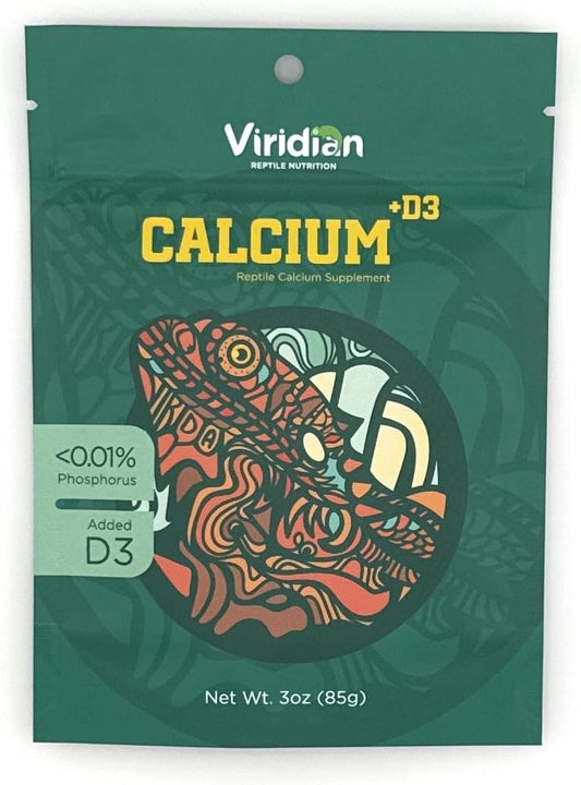 Viridian Reptile Calcium Supplement with D3 - 10 Ounces for Reptile Nutrition