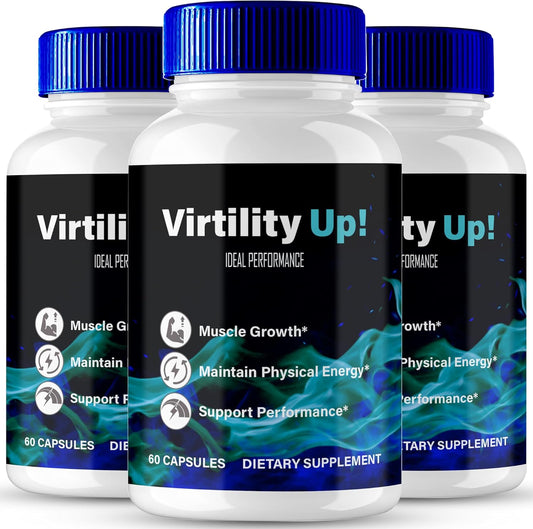 Virtility Up Capsules - Maximum Strength All Natural Formula (3 Pack)