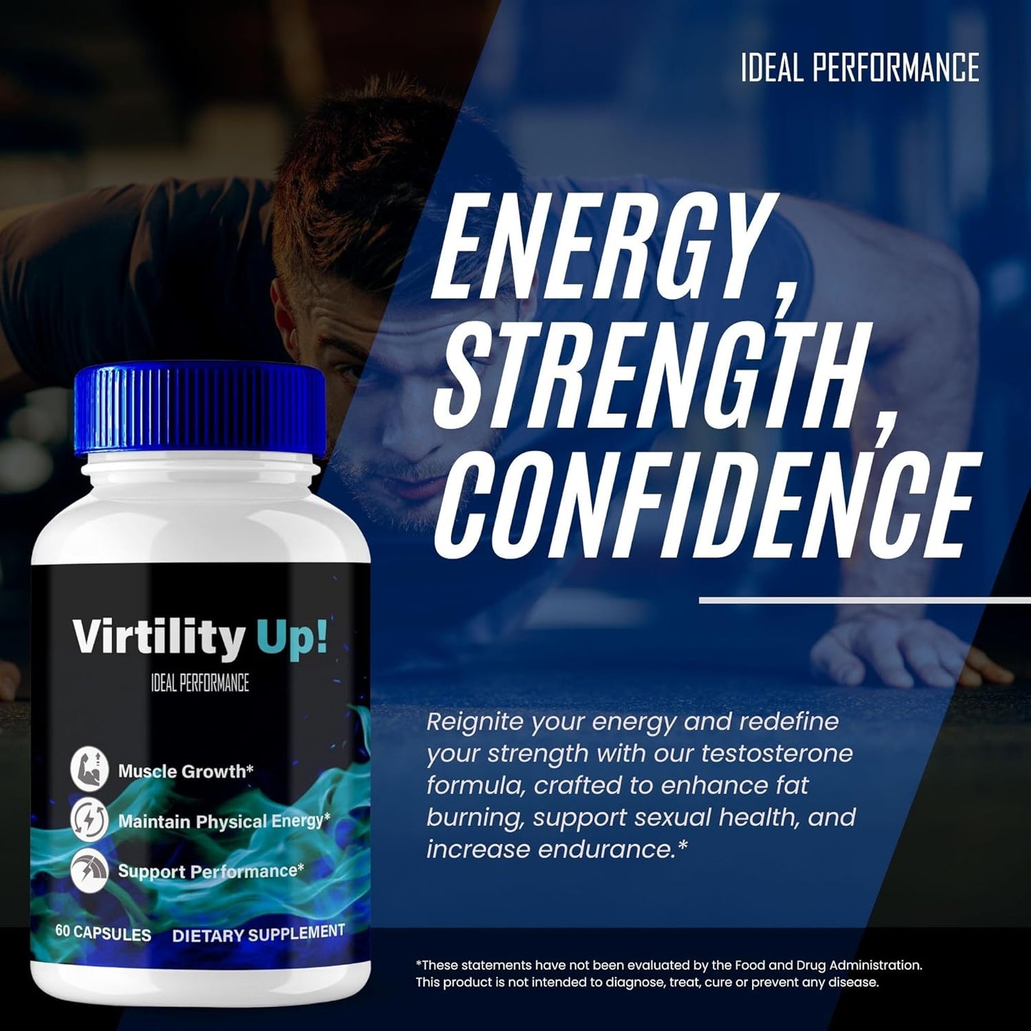Virtility Up Capsules - Maximum Strength All Natural Formula (3 Pack)