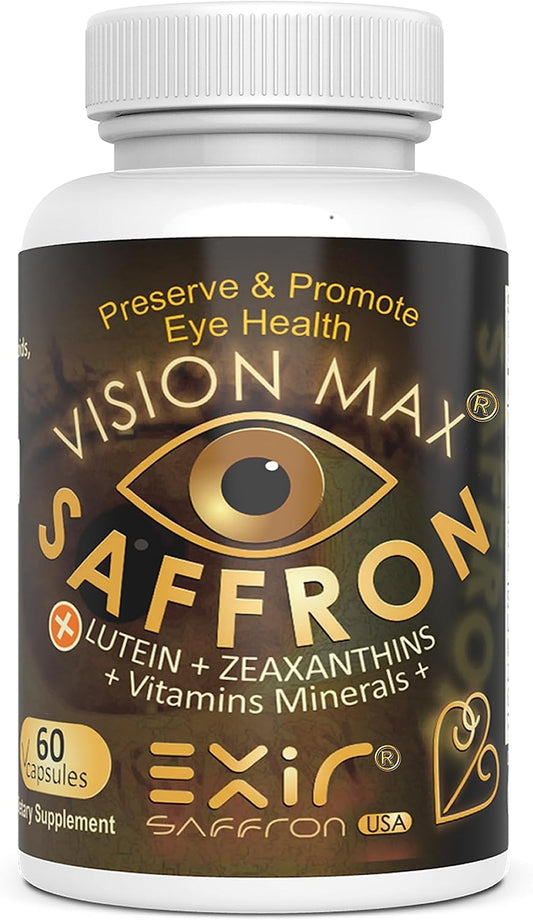 Vision Max Eye Vitamins Dietary Supplement - Supports Eye Health, Enhances Vision & Protects Against Blue Light, 60 Capsules