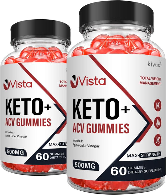 Vista Keto Gummies with Apple Cider Vinegar - 2 Pack of Ketogenic ACV Gummies (120 Gummies)