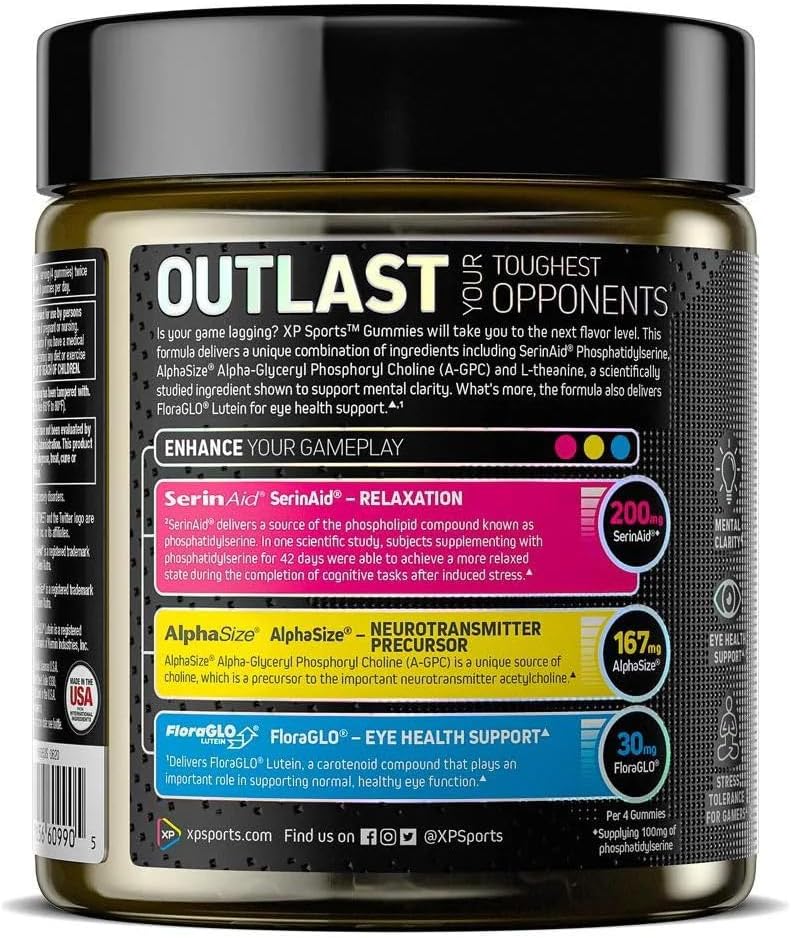 VitaBoost Performance Sports Gummies - Sour Citrus Jujube Flavor, Mental Clarity & Eye Health Support Supplement