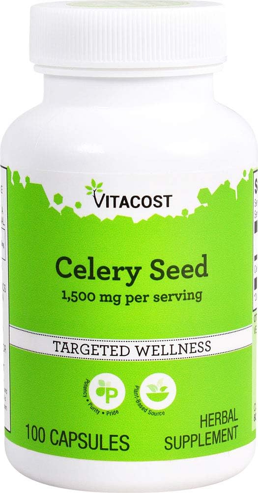 Vitacost Celery Seed Capsules - 1,500 mg per Serving - 100 Count