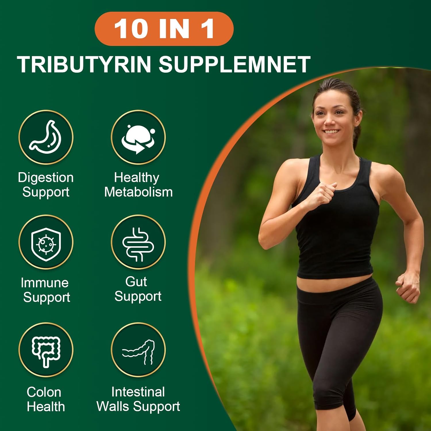 VITACRLLYNMN Tributyrin Supplement - Supports Gut Barrier, Leaky Gut, and Digestion - 120 Capsules