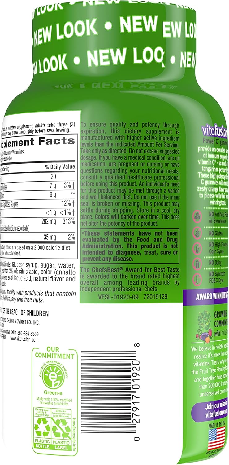 Vitafusion Power C Gummy Vitamins for Adults - 3 Pack (150-Count) - Immune Support & Antioxidant Boost
