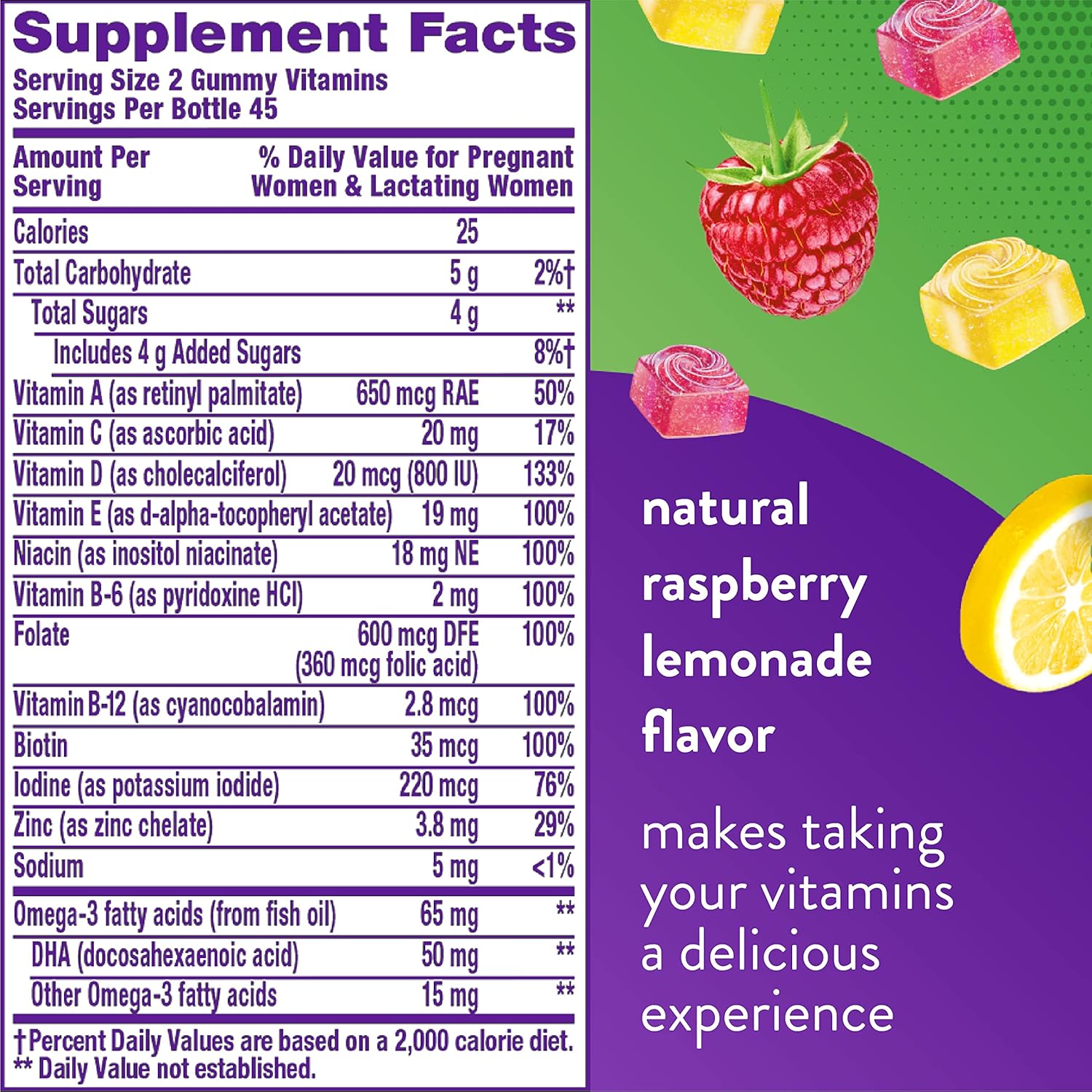 Vitafusion PreNatal Raspberry Lemonade Gummies + Extra Strength Vitamin B12 for Women's Energy & Metabolism Support