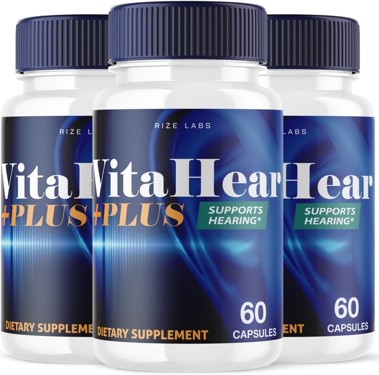 VitaHear Plus Supplement (3 Pack) for Complete Ear Health - Advanced Formula Pills with 180 Capsules