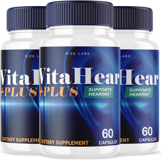 VitaHear Plus Supplement (3 Pack) for Complete Ear Health - Advanced Formula Pills with 180 Capsules