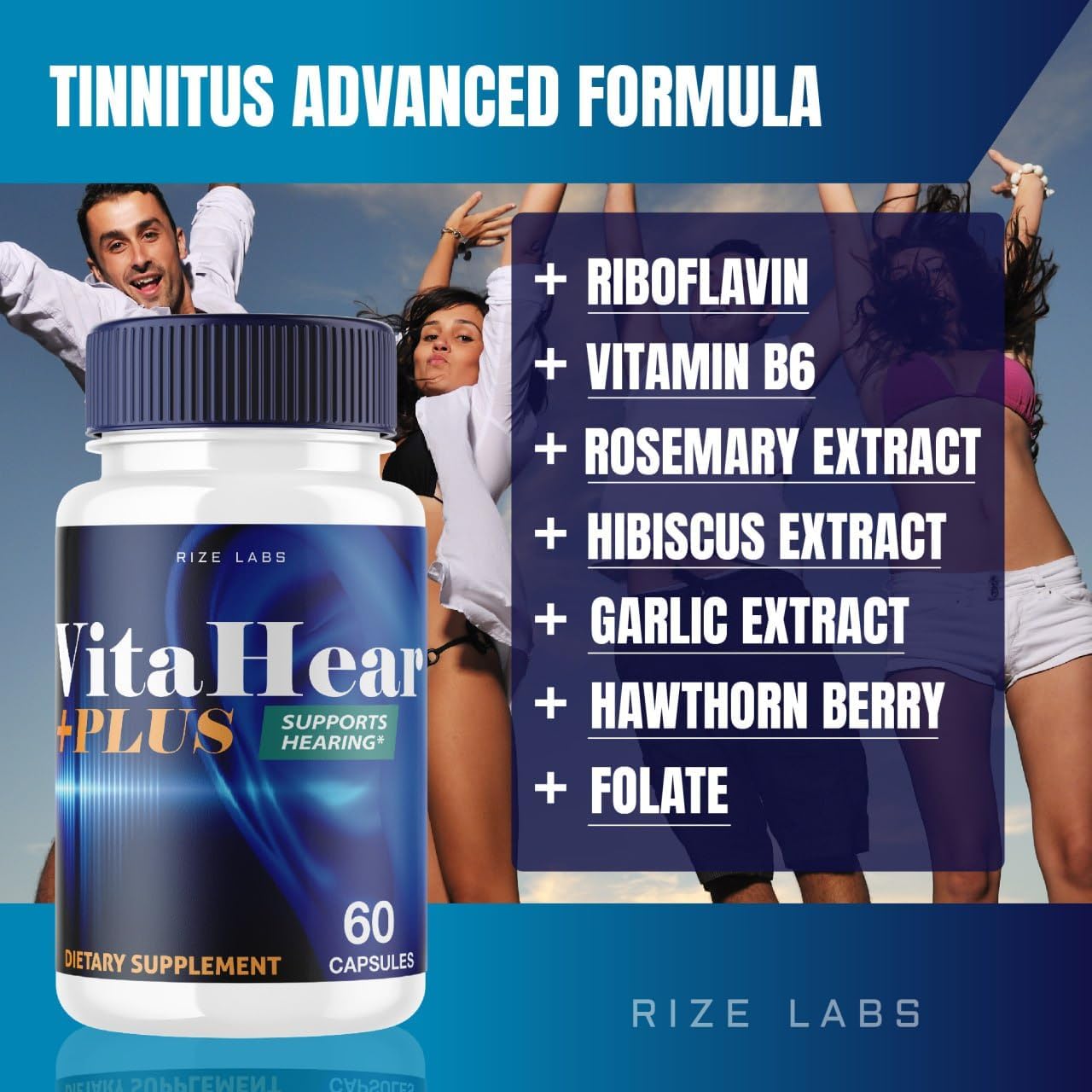 VitaHear Plus Supplement (3 Pack) for Complete Ear Health - Advanced Formula Pills with 180 Capsules