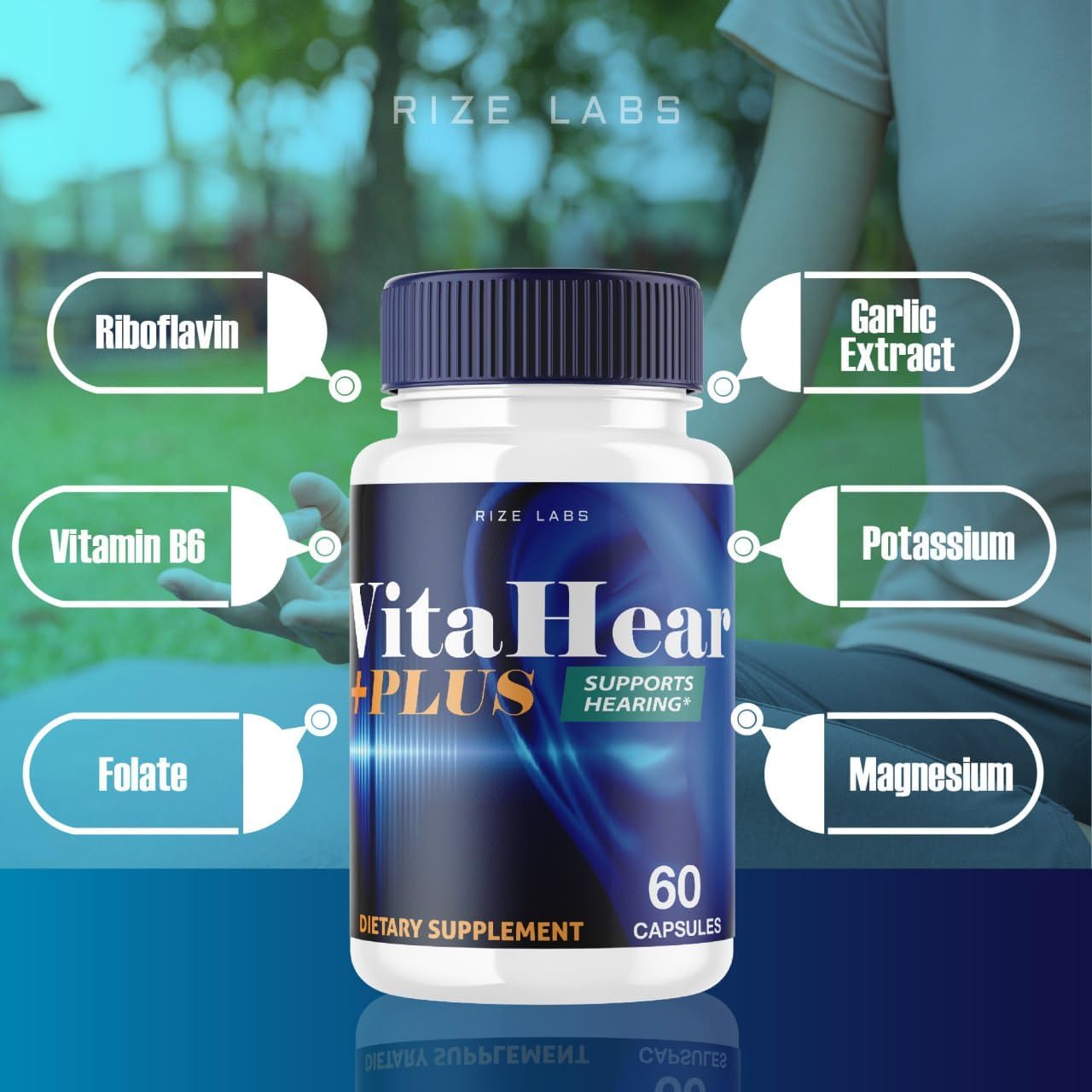 VitaHear Plus Supplement (3 Pack) for Complete Ear Health - Advanced Formula Pills with 180 Capsules