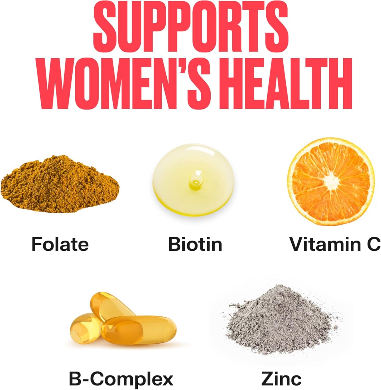 VitaHustle Women's Vegan Multivitamin Gummies with Biotin and Folate for Hair, Skin & Nails - 50 Count - Non GMO - Low Sugar - Tropical Splash Flavor