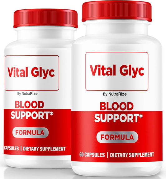 Vital Glyc Blood Support Formula - Blood Vessel Cleaner & Glyco Optimizer Pills - 2 Pack for Health & Wellness