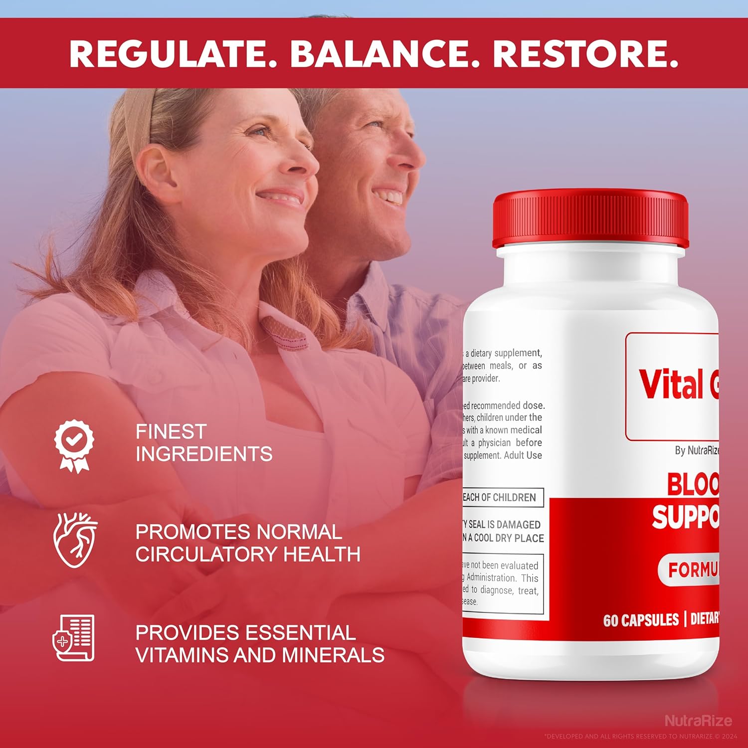 Vital Glyc Blood Support Formula - Blood Vessel Cleaner & Glyco Optimizer Pills - 2 Pack for Health & Wellness