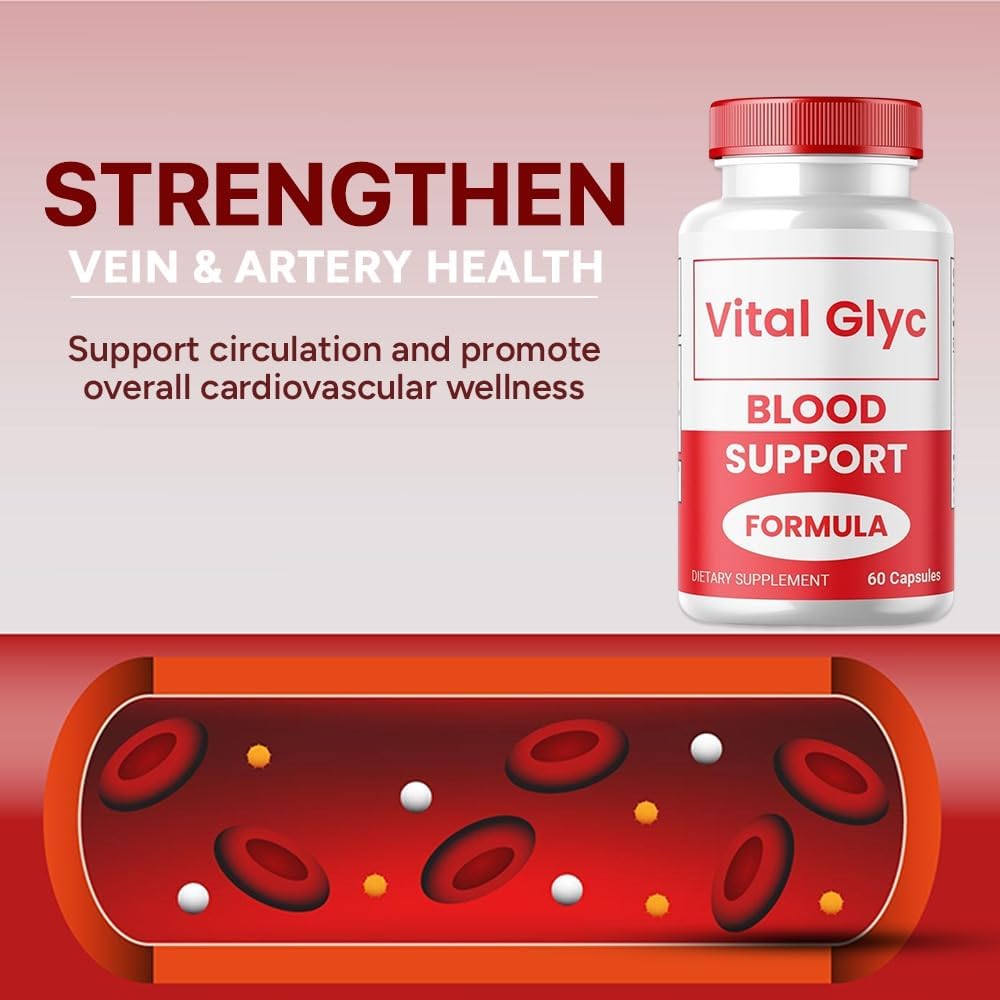 Vital Glyc Blood Support Formula - Glyco Optimizer Capsules for Overall Health & Wellness (60 Capsules)