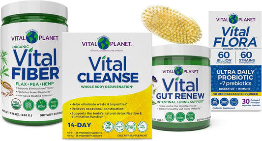 Vital Planet Internal Cleansing Kit: Vital Cleanse 14-Day Program with Fiber, Gut Renew, and Probiotics