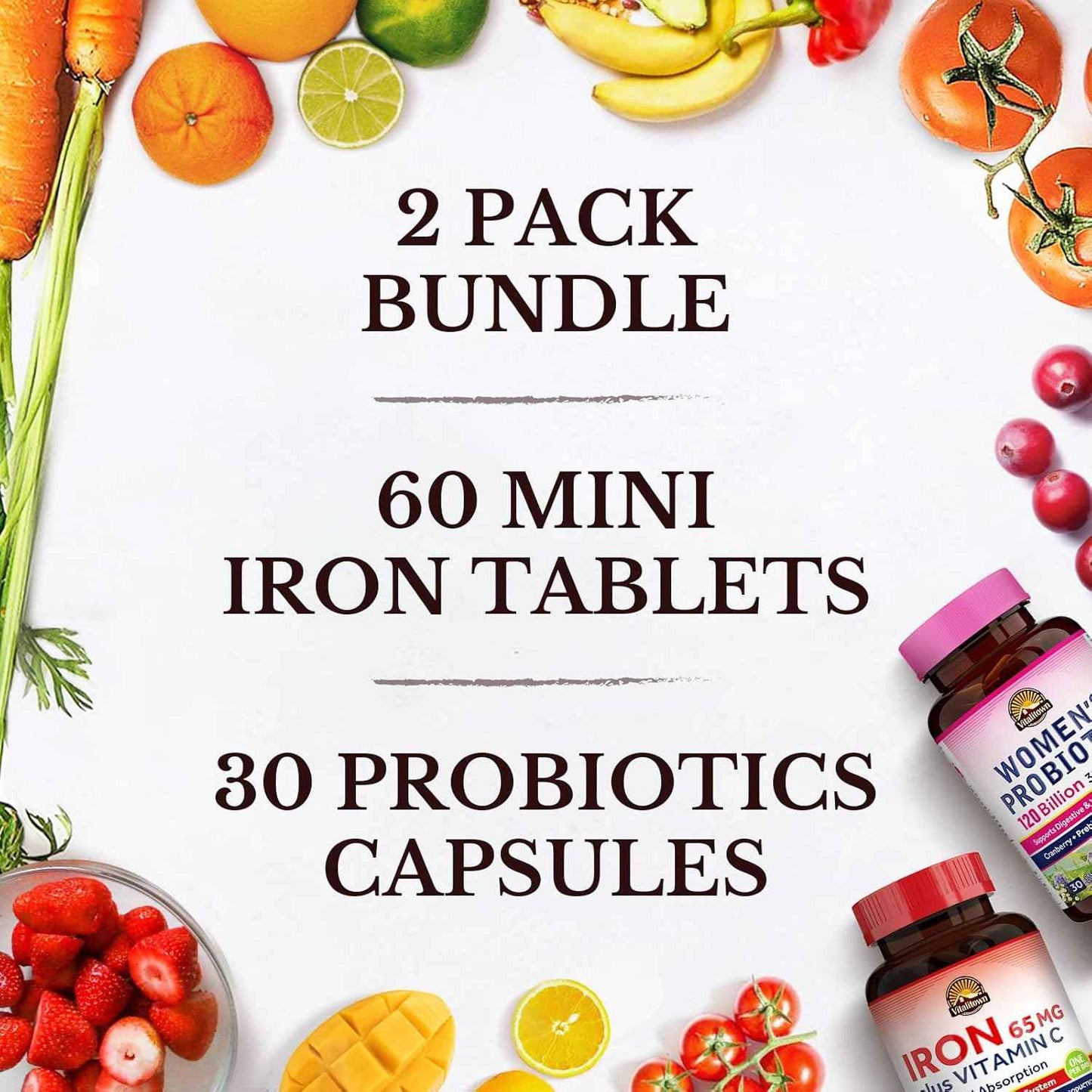 Vitalitown Women’s Probiotics & Iron Supplement Bundle