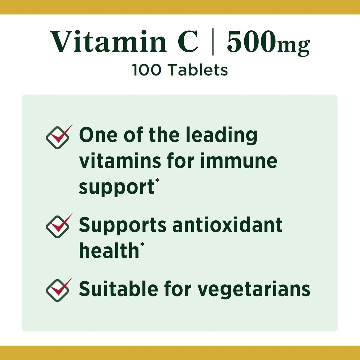 Vitamin C 500mg Tablets for Immune Health - Pack of 200 Tablets