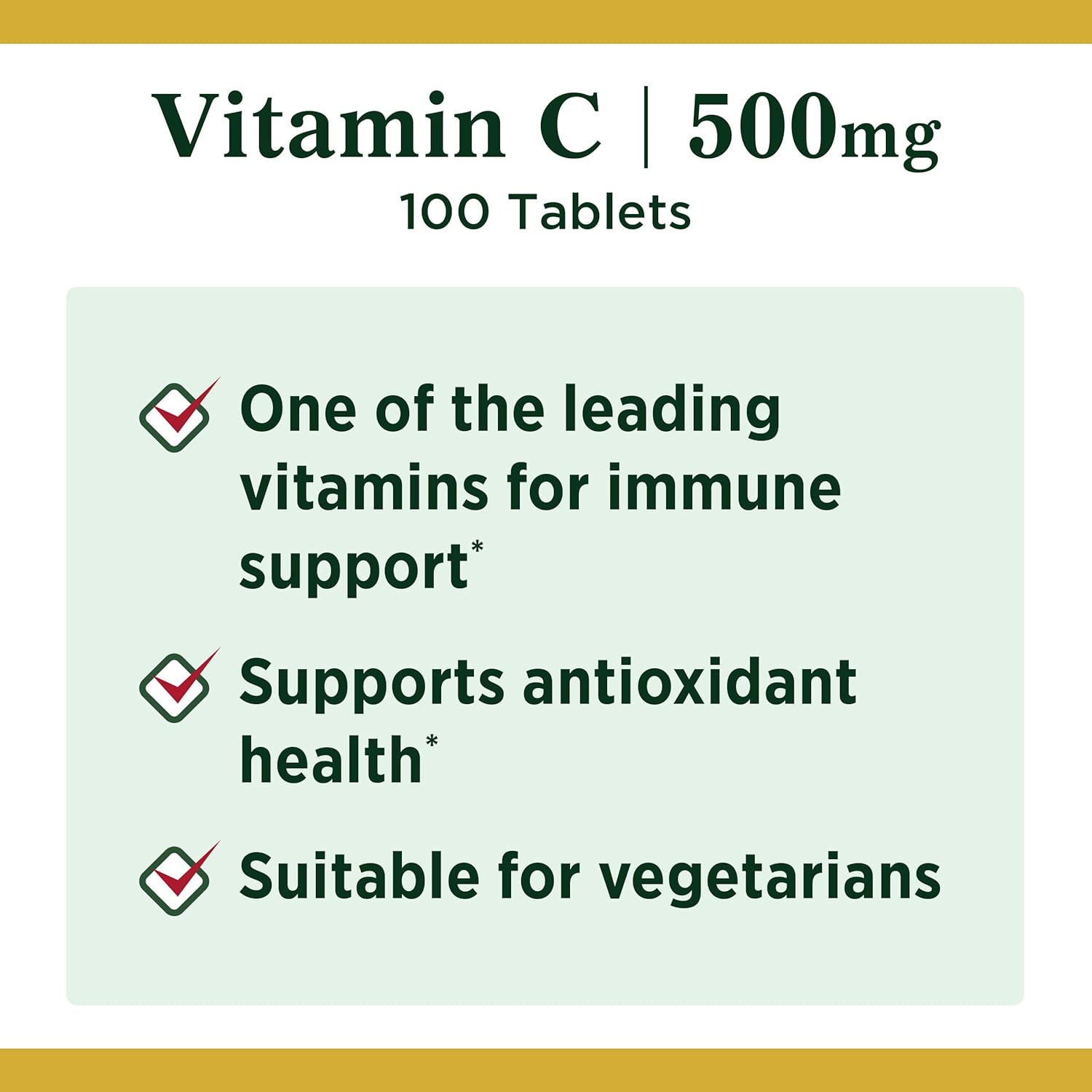 Vitamin C 500mg Tablets for Immune Health - Pack of 200 Tablets