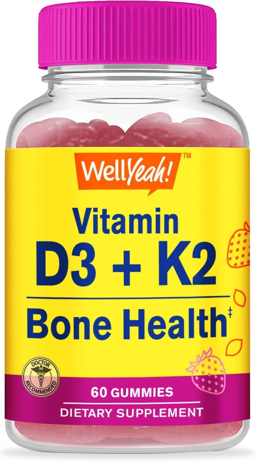 Vitamin C, D3, and K2 Gummies Bundle - Delicious Vitamin Supplement, Gluten & GMO Free Chewables