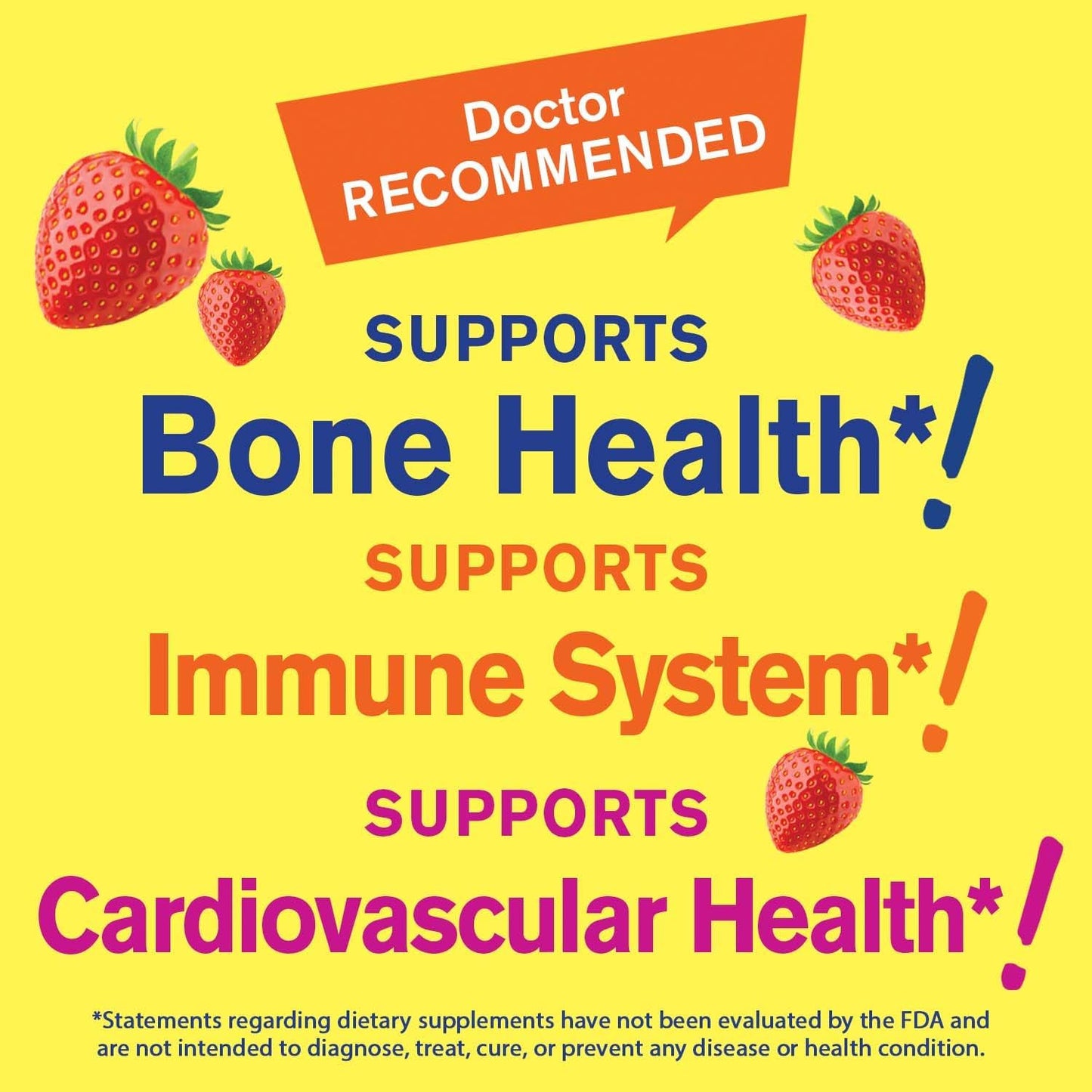 Vitamin C, D3, and K2 Gummies Bundle - Delicious Vitamin Supplement, Gluten & GMO Free Chewables