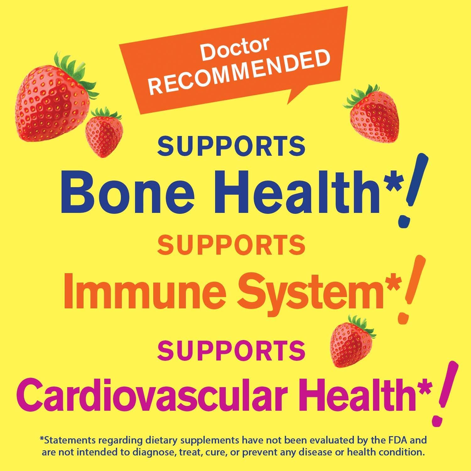 Vitamin C, D3, and K2 Gummies Bundle - Delicious Vitamin Supplement, Gluten & GMO Free Chewables