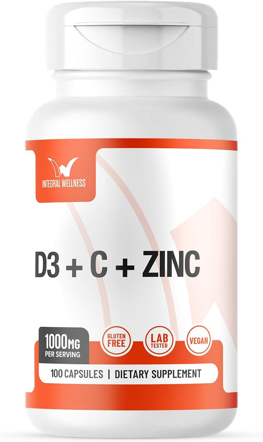 Vitamin Complex with D3, C, K2, and Zinc Capsules - Filler Free, 3rd Party Tested, Clinically Dosed, Bioavailable Formula