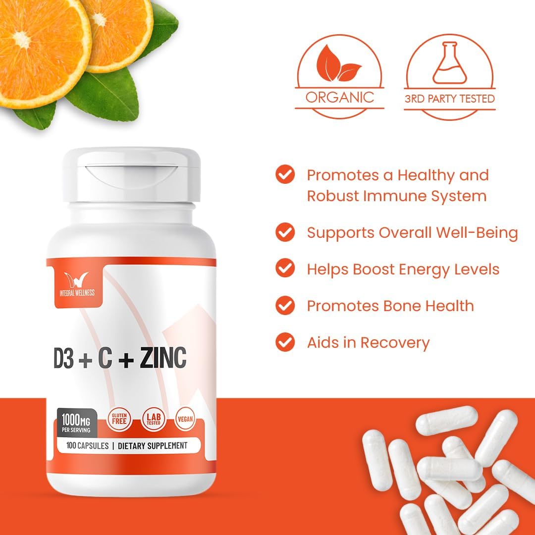Vitamin Complex with D3, C, K2, and Zinc Capsules - Filler Free, 3rd Party Tested, Clinically Dosed, Bioavailable Formula