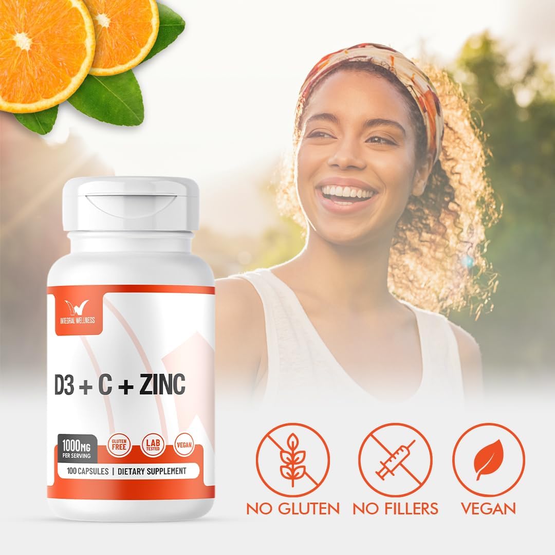 Vitamin Complex with D3, C, K2, and Zinc Capsules - Filler Free, 3rd Party Tested, Clinically Dosed, Bioavailable Formula