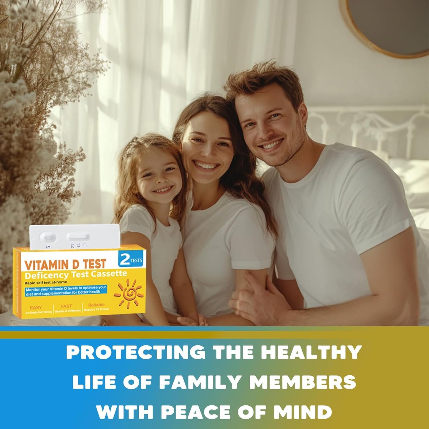 Vitamin D Deficiency Test Kit for At-Home Use (2 Kits) - Self-Testing Cassette for Men, Women, Children, and Adults - Quick Results