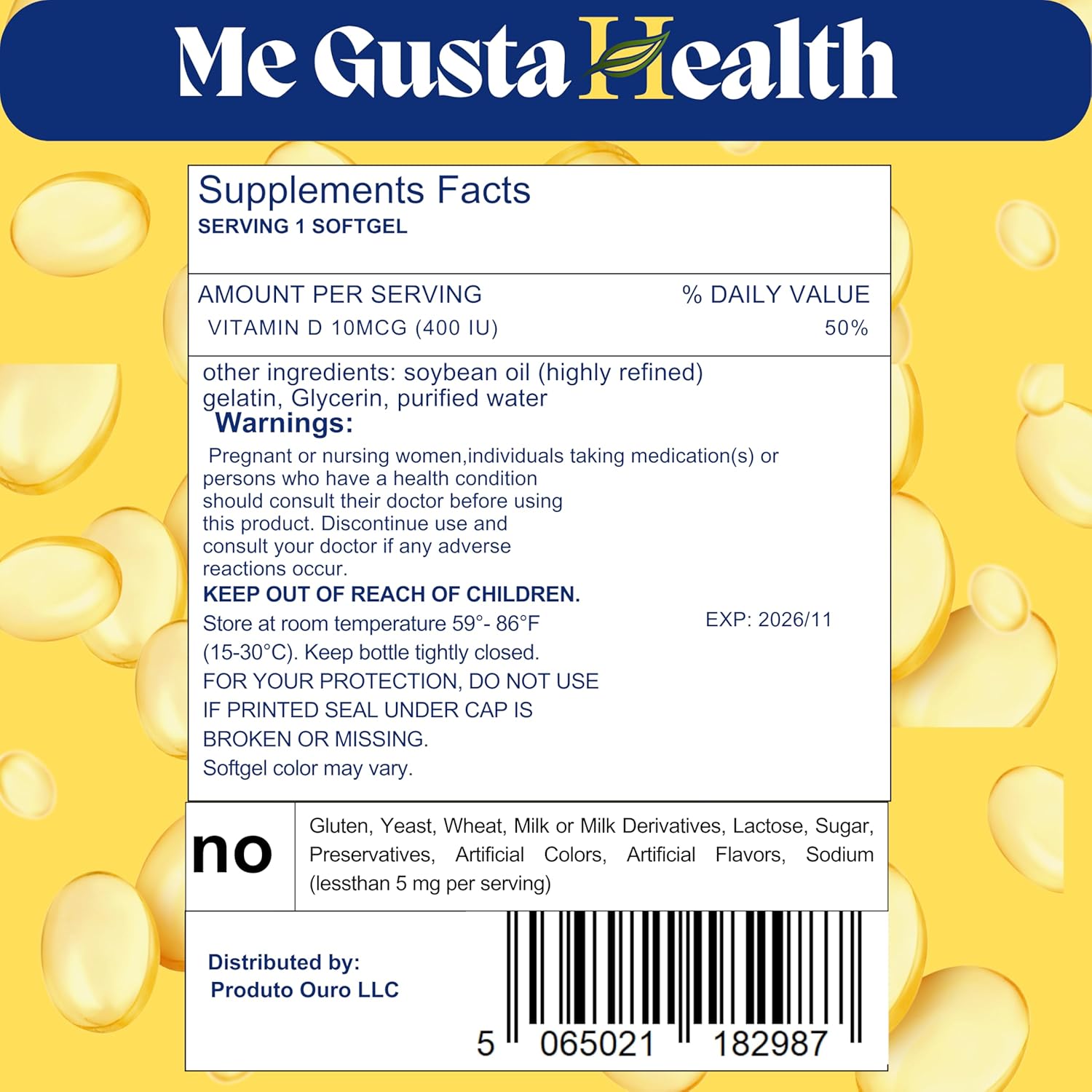 Vitamin D3 10 mcg (400 IU) Softgels - 400 Count | Bone, Teeth, Muscle, and Immune Health Support | Calcium Absorption Supplement