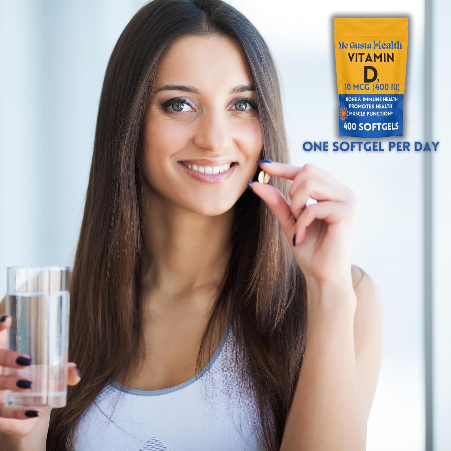 Vitamin D3 10 mcg (400 IU) Softgels - 400 Count | Bone, Teeth, Muscle, and Immune Health Support | Calcium Absorption Supplement