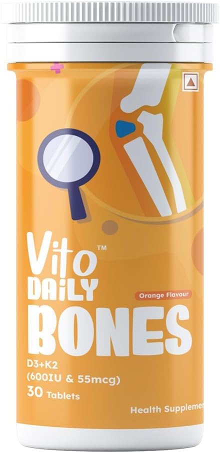 Vitamin D3 + K2 Fast Dissolve Tablets for Energy, Immune Support & Muscle Health - 30 Tablets (1 Daily)