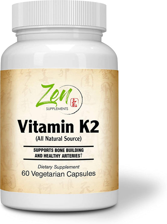 Vitamin K2 45mcg MenaquinGold® MK-7 Supplement for Cardiovascular & Bone Health Support - 60 Vegcaps