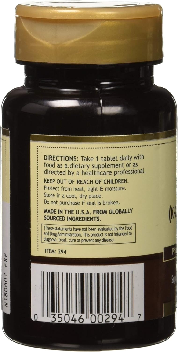 Vitamin K2 (MK7) with Vitamin D3 Tablets for Bone Health and Immune Support