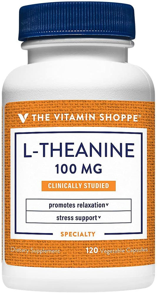 Vitamin Shoppe L-Theanine 100MG Capsules - Supports Relaxation & Stress Management, Clinically Studied Ingredient