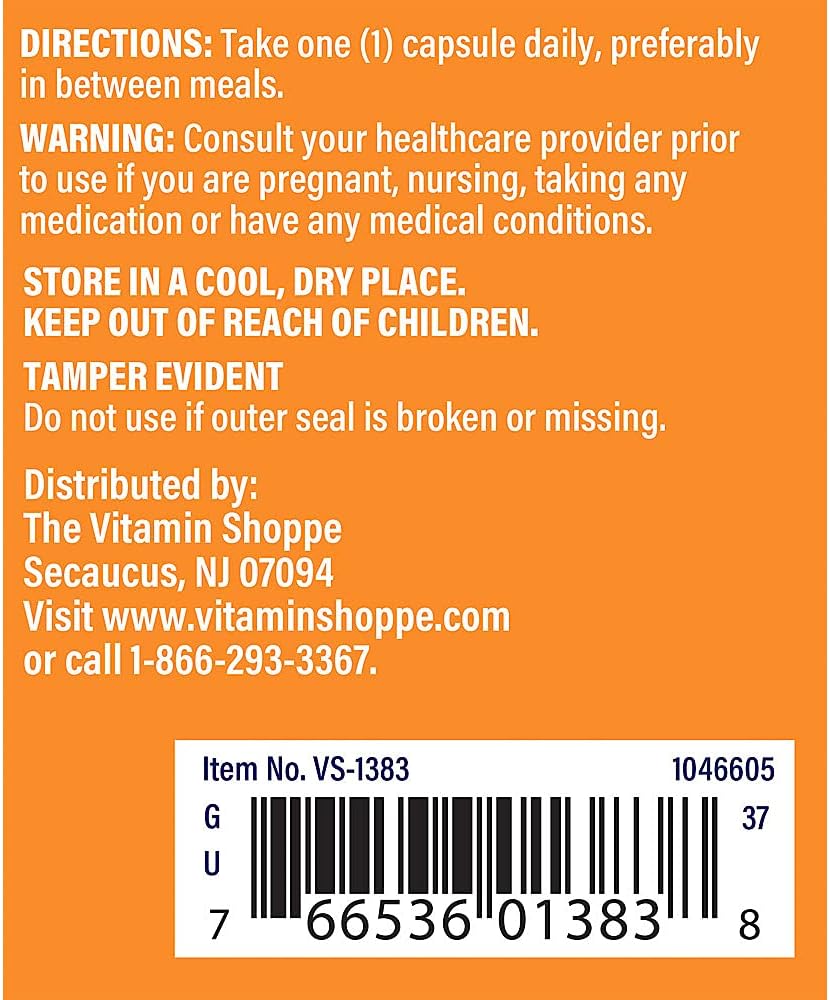 Vitamin Shoppe L-Tyrosine 500 MG Capsules - 100 Count - Natural Mood Enhancement Supplement