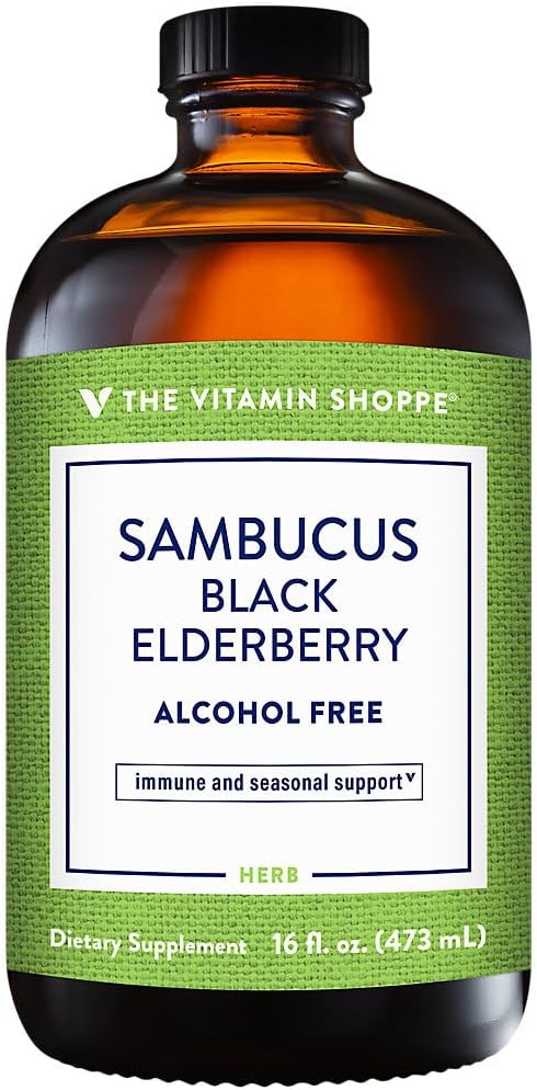 Vitamin Shoppe Sambucus Black Elderberry Extract - 16oz Liquid Formula for Immune Support