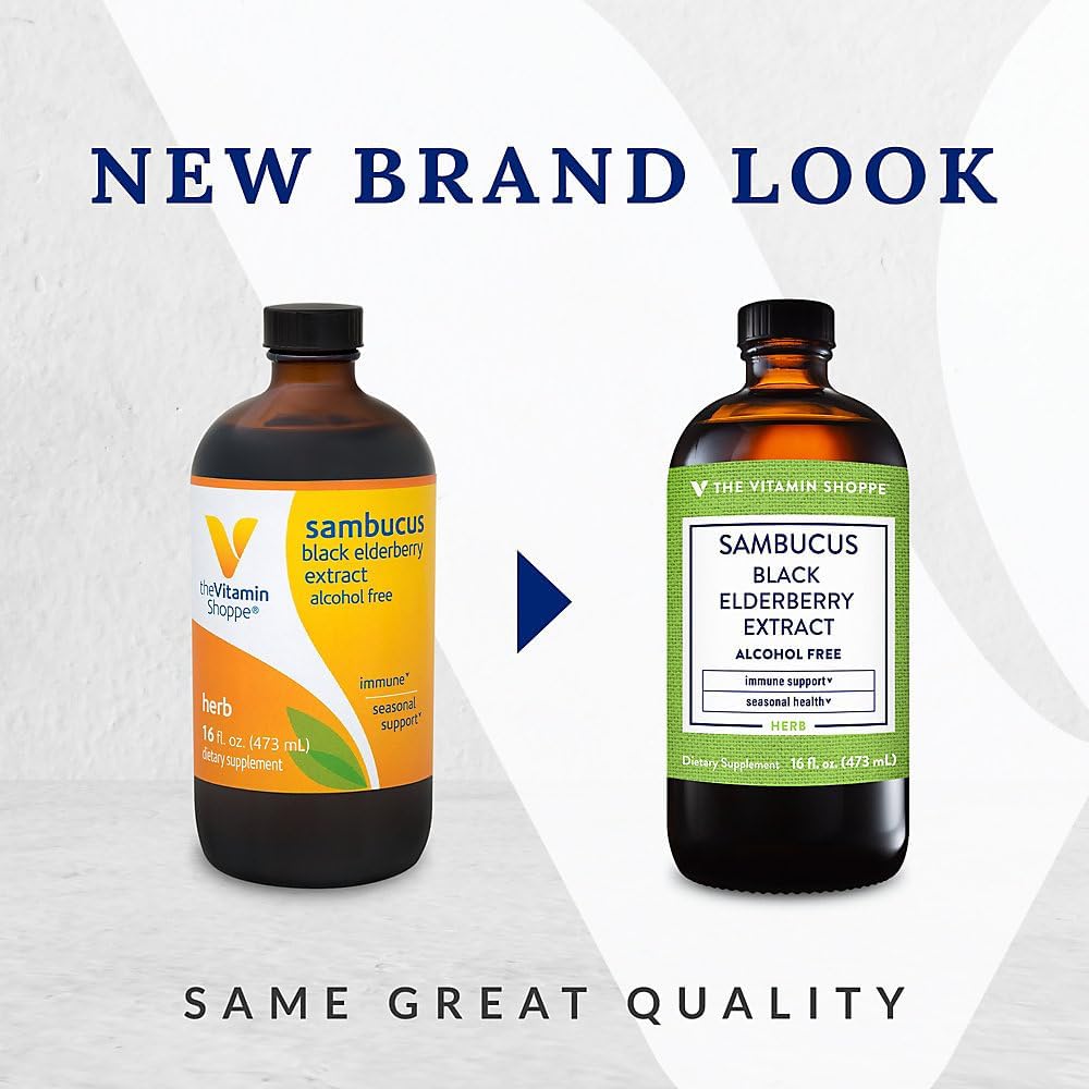 Vitamin Shoppe Sambucus Black Elderberry Extract - 16oz Liquid Formula for Immune Support