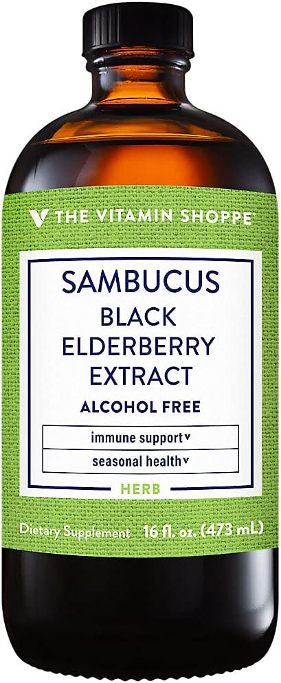 Vitamin Shoppe Sambucus Black Elderberry Extract - 16oz Liquid Formula for Immune Support