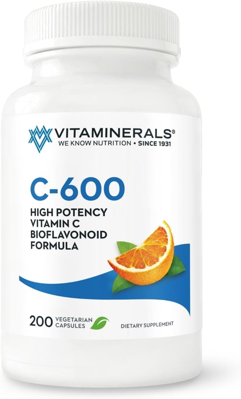 Vitaminerals™ Vitamin C-600® with Bioflavanoids - 200 Veggie Capsules for Antioxidant Support