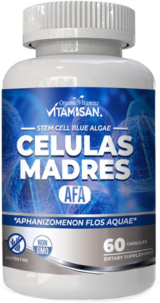 Vitamisan Stem Cell Blue Algae AFA Capsules - 60 Count (Pack of 8) for Cellular Health