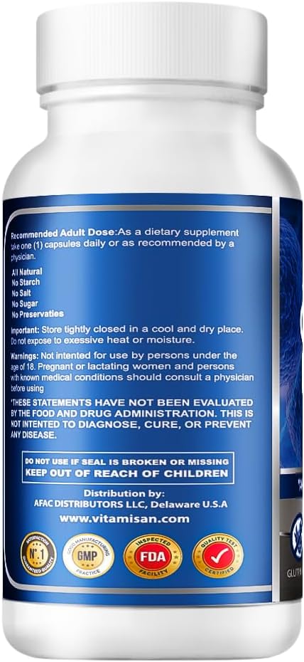 Vitamisan Stem Cell Blue Algae AFA Capsules - 60 Count (Pack of 8) for Cellular Health