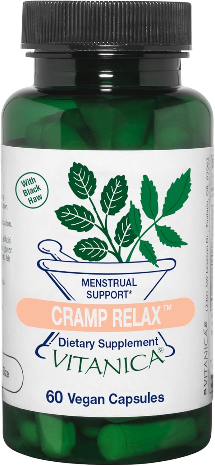 Vitanica Cramp Relax Capsules - Menstrual Support for Vegans, 60 Count